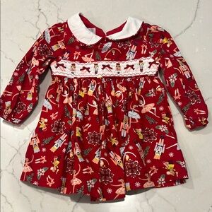 Iris & Ivy Red Nutcracker Print Dress
